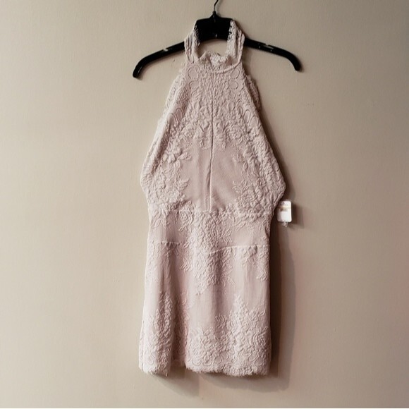 NWT Intimately Free People Taupe Harper Halter Lace Women's Dress Size S… - Picture 3 of 8